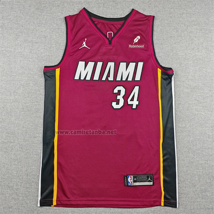 Camiseta Miami Heat Giannis Antetokounmpo NO 34 Statement Rojo